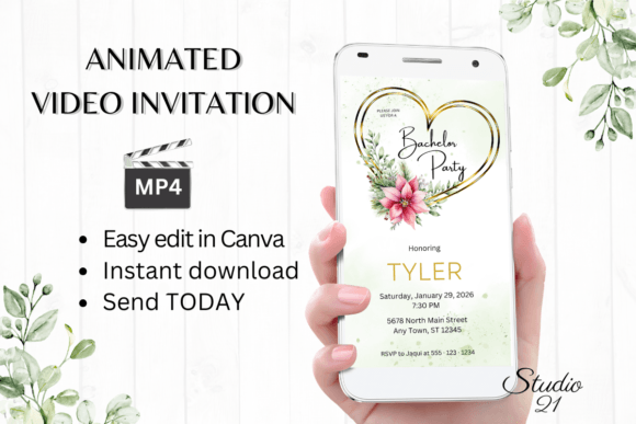 Christmas Bachelor Party Invite W5198: Your Festive Digital Evite Solution