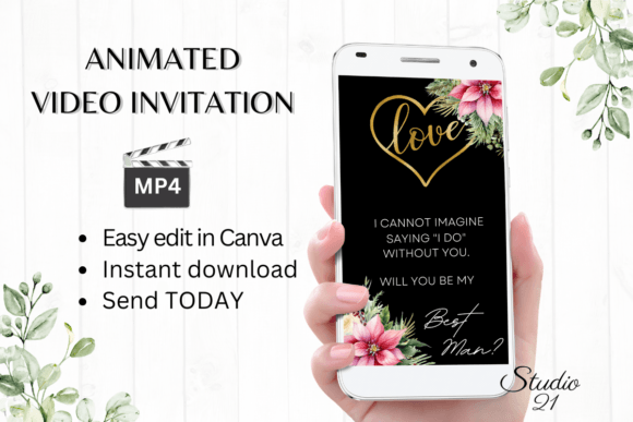 Christmas Best Man Proposal W3191BM: A Festive Digital Invite