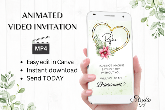 Christmas Bridesmaid Proposal W3198M: Festive Typography Guide