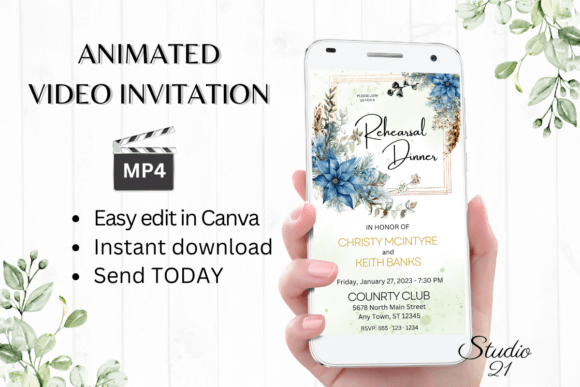 Christmas Rehearsal Dinner Invite W7212: A Festive Design Asset