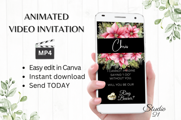 Christmas Ring Bearer Proposal W3197RB: A Festive Digital Invitation