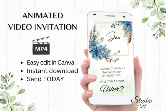 Christmas Usher Proposal W3212U: A Festive Digital Invitation Template