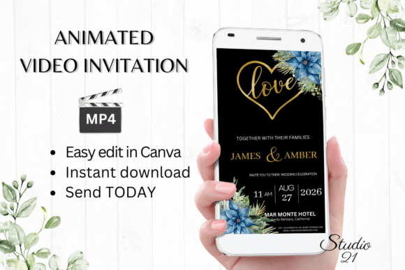 Christmas Wedding Invitation W8211: Festive Elegance for Your Big Day