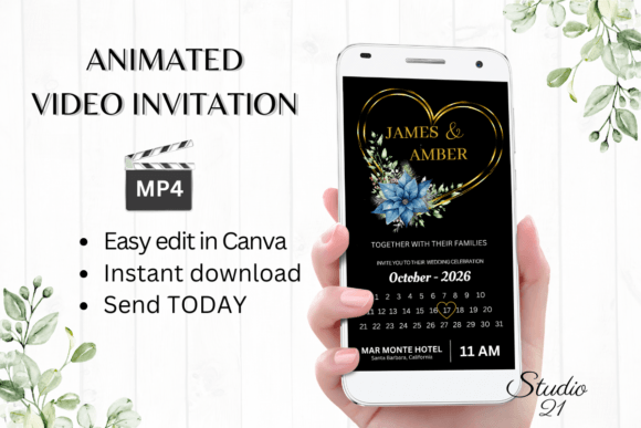 Christmas Wedding Invitation W8219B: A Festive Design Asset