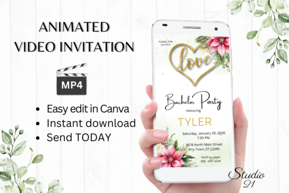 Festive Flair: Using Christmas Bachelor Party Invite W5190