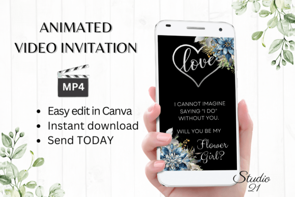 Winter Flower Girl Proposal W3251FG: A Delicate Display Font for Invitations