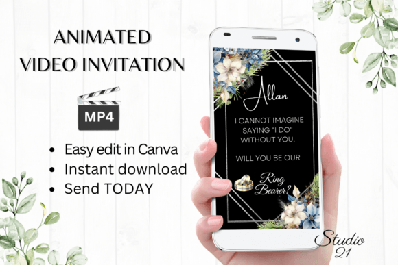 Winter Ring Bearer Proposal W3255RB: A Script Font for Romantic Branding