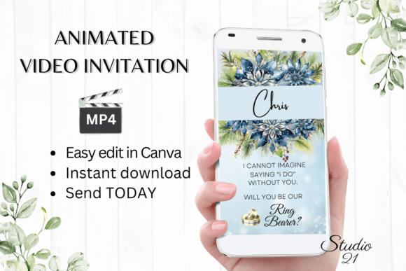 Winter Ring Bearer Proposal W3256RB: A Digital Invitation Template Guide
