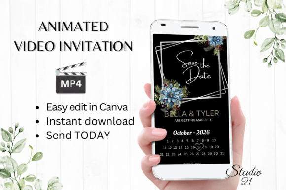 Winter Save the Date W2253B: Your Animated Wedding Announcement